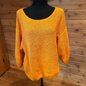 Vintage knit oversized sweater in beautiful tangerine color